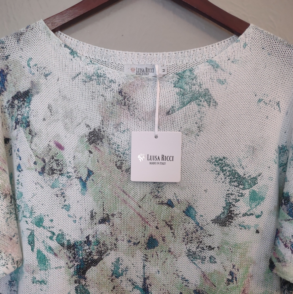 Made In Italy Luisa Ricci Abstract Knit Top - Picture 4 of 14
